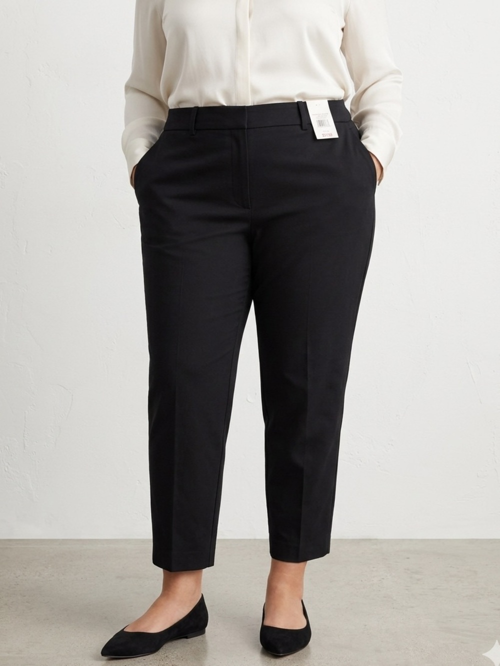 NWT AVIVA Black Ankle Pants Tailored Crop Trousers Business Casual Workwear❤️